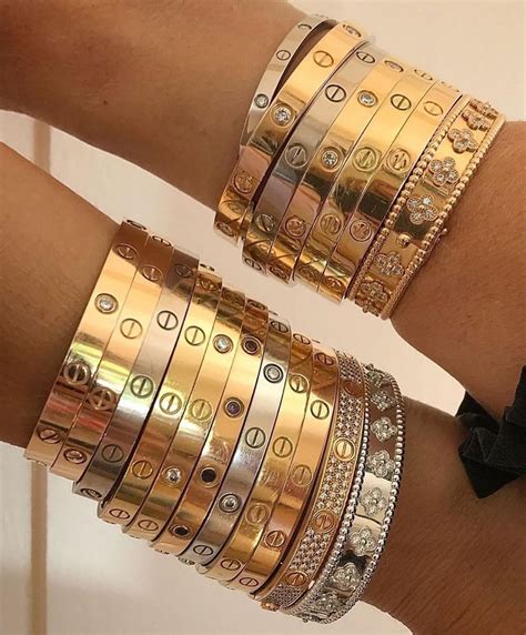 cartier love bracelet stack|cartier love bracelet stacking ideas.